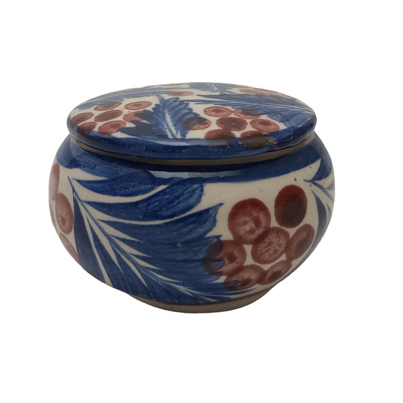 Mexican Pottery Hand-painted Trinket Box - Picture 1 of 5